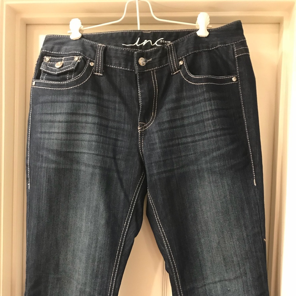 INC regular fit boot leg jeans